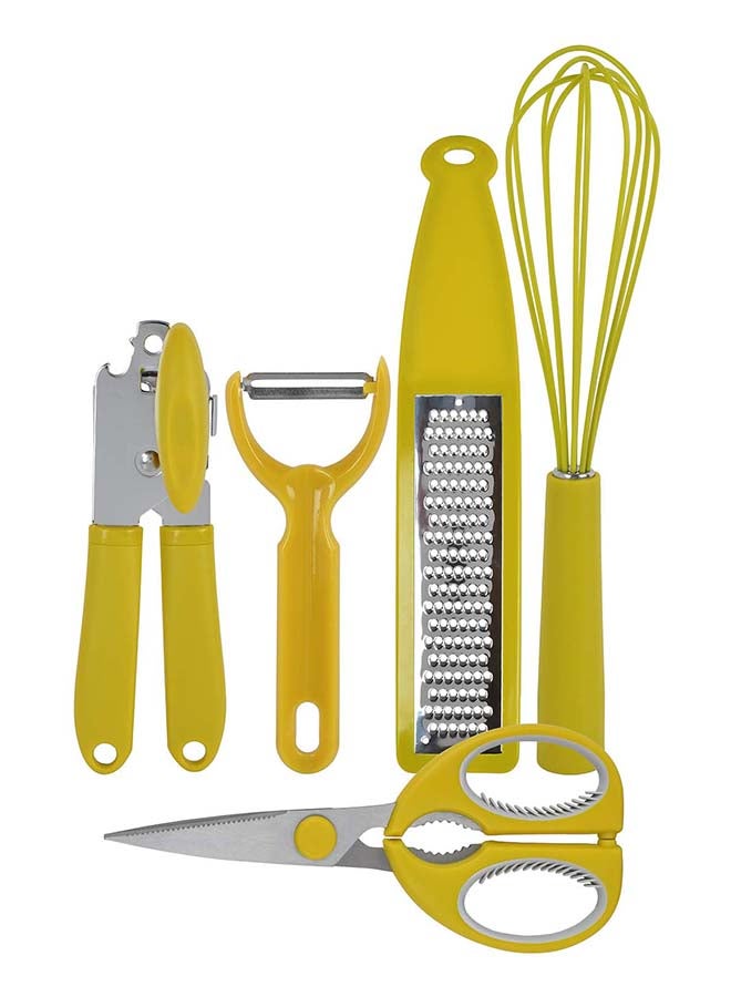 Prestige 5-Piece Comfortable Grip Kitchen Gadget Set Mustard  - Image 1