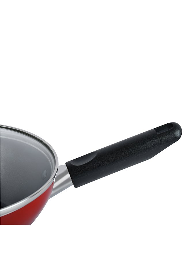 Prestige - Classique Covered Wok Glass Lid Red 8/20cm - Image 1