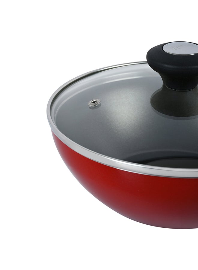Prestige Classique Covered Wok Glass Lid Red 8/20cm  - Image 5