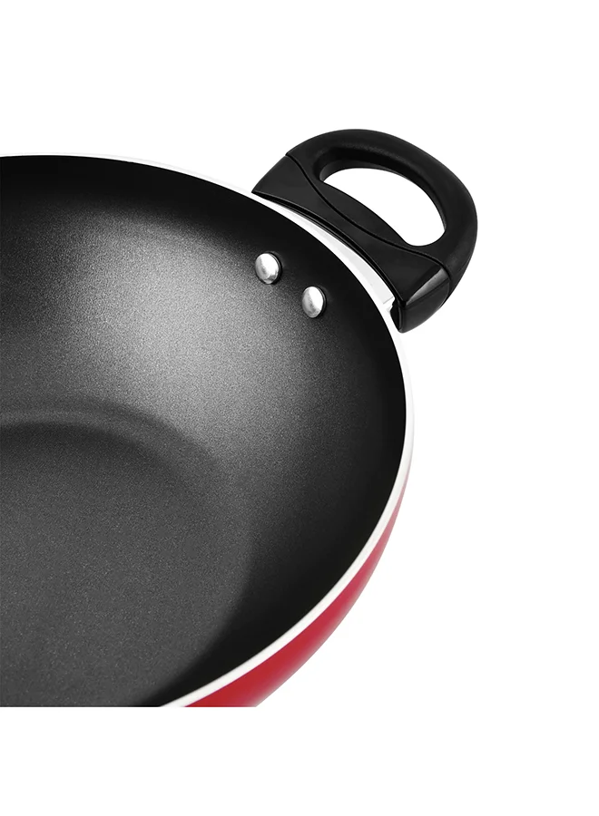 Prestige Classic. Flat Bottom Kadai Red 26cm