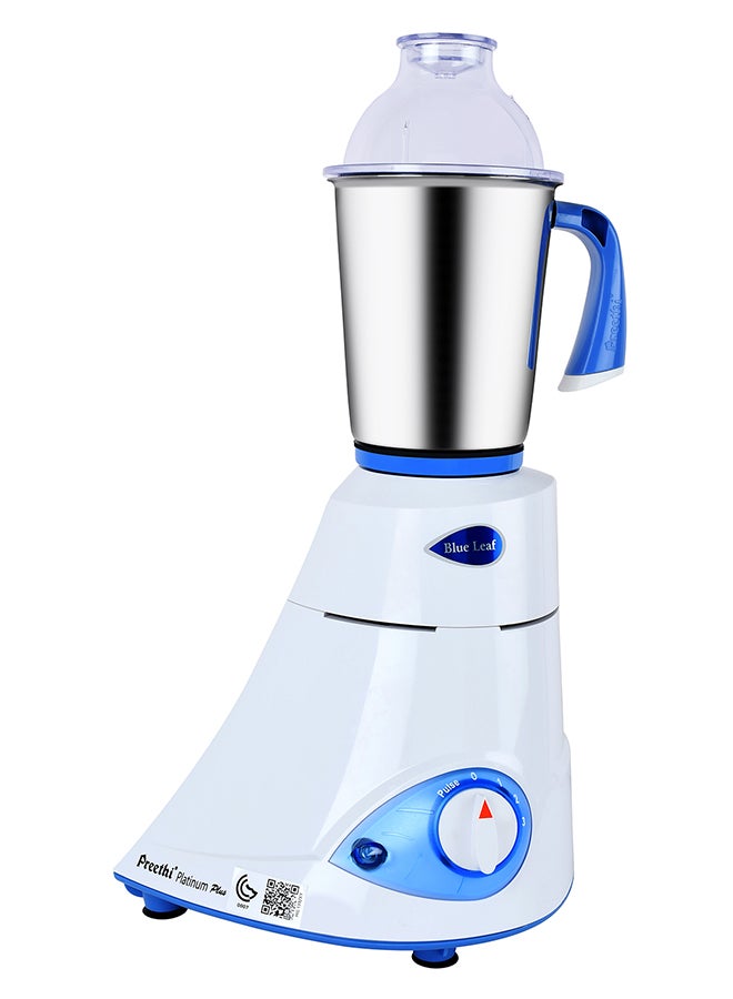 Preethi - Blue Leaf Platinum Mixer Grinder 750.0 W | Multifunctional Grinder with Stainless Steel Jars & Blades 750 W MG-139/09 White/Blue/Clear - Image 1