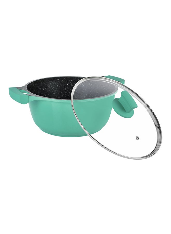 Winsor 9-Piece Cast Aluminum Granite Non-Stick Cookware Set Includes 2x Casserole With Lid 20 cm, 26cm, Fry Pan 24 cm , Sauté Pan 24 cm With Lid, 1x Spatula, Turners Turquoise  - Image 2