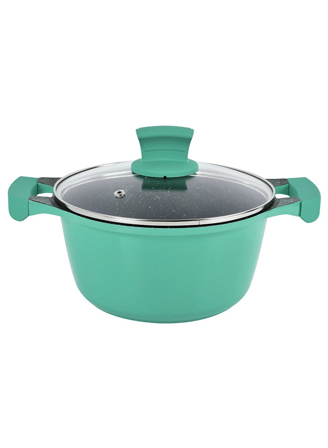 Winsor 9-Piece Cast Aluminum Granite Non-Stick Cookware Set Includes 2x Casserole With Lid 20 cm, 26cm, Fry Pan 24 cm , Sauté Pan 24 cm With Lid, 1x Spatula, Turners Turquoise  - Image 3