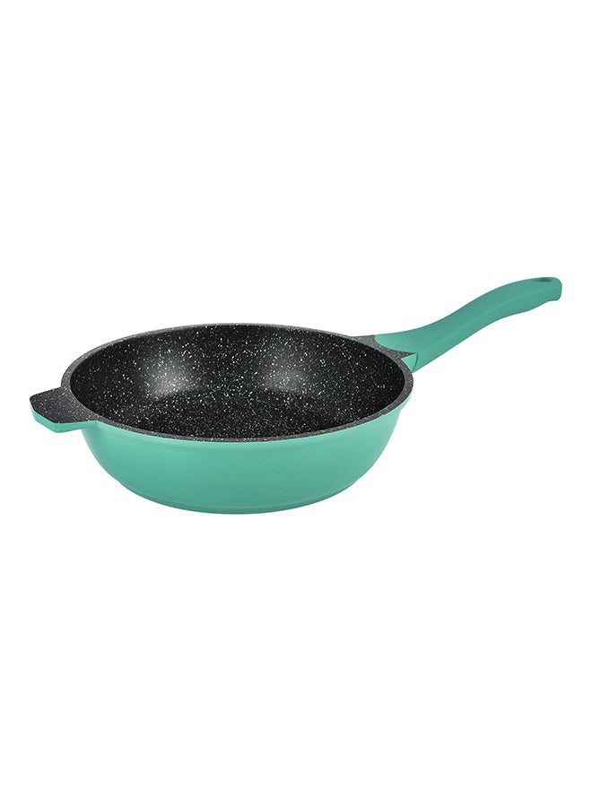 Winsor 9-Piece Cast Aluminum Granite Non-Stick Cookware Set Includes 2x Casserole With Lid 20 cm, 26cm, Fry Pan 24 cm , Sauté Pan 24 cm With Lid, 1x Spatula, Turners Turquoise  - Image 4