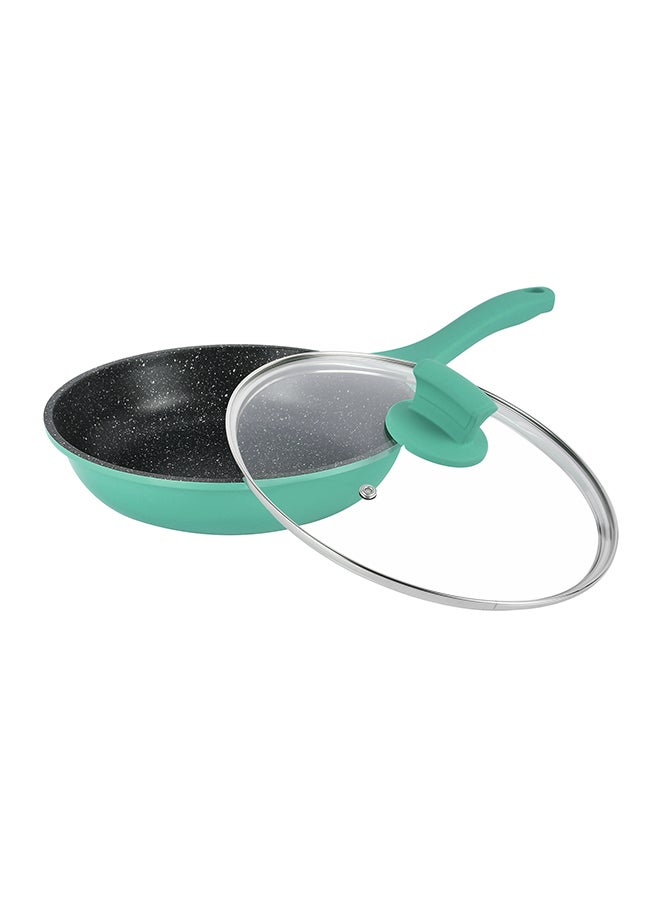 Winsor 9-Piece Cast Aluminum Granite Non-Stick Cookware Set Includes 2x Casserole With Lid 20 cm, 26cm, Fry Pan 24 cm , Sauté Pan 24 cm With Lid, 1x Spatula, Turners Turquoise  - Image 5