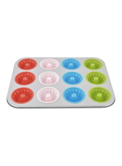Prestige 12-Cup Fluted Muffin Pan Bundt Set Red/Green/Yellow  - Image 3