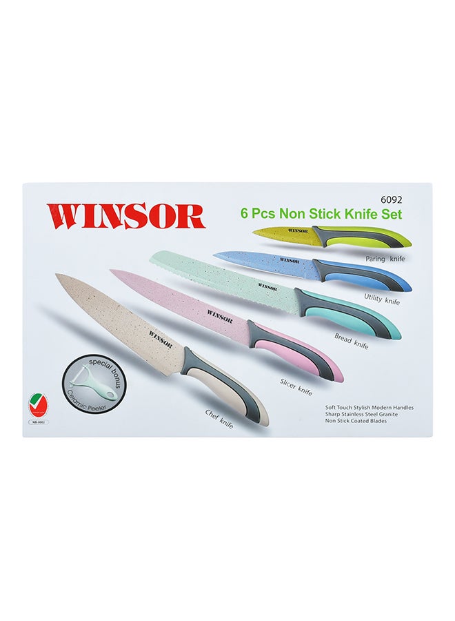 Winsor - 6-Piece Non Stick Knife Set Multicolour - Image 1