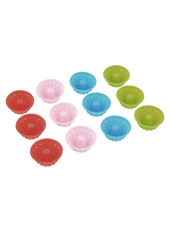 Prestige 12-Cup Fluted Muffin Pan Bundt Set Red/Green/Yellow