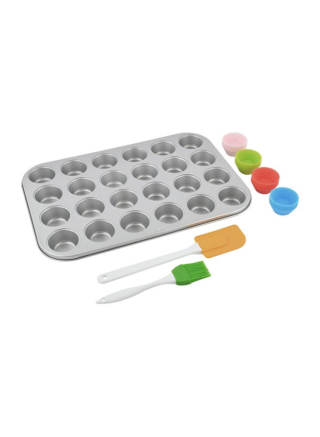 Prestige 24-Cup Mini Muffin Pan Set Grey/White/Green 37.4x23.2x2.8cm  - Image 2