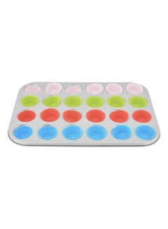 Prestige 24-Cup Mini Muffin Pan Set Grey/White/Green 37.4x23.2x2.8cm  - Image 3
