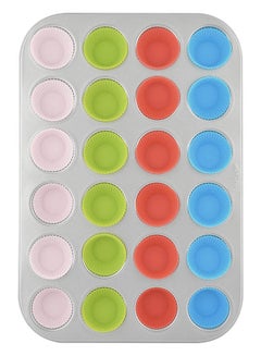 Prestige 24-Cup Mini Muffin Pan Set Grey/White/Green 37.4x23.2x2.8cm  - Image 4
