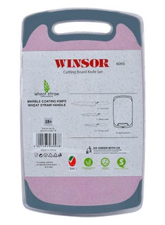 Winsor Cutting Board With Knife Set Pink/Grey 5.5inch  - Image 3