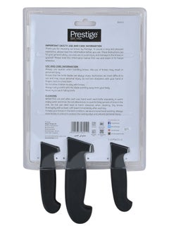 Prestige 3-Piece Knife Set Includes 1xChef Knife 15cm, 1xUtility Knife 11cm, 1xParing Knife Silver/Black 9cm  - Image 2