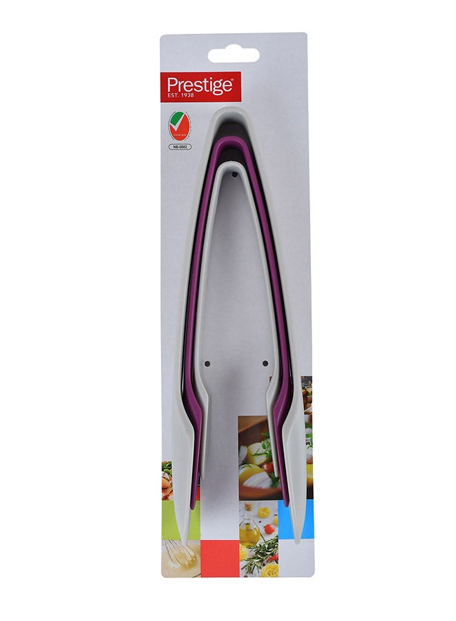 Prestige 3-Piece Plastic Tongs Grey/Purple  - Image 1