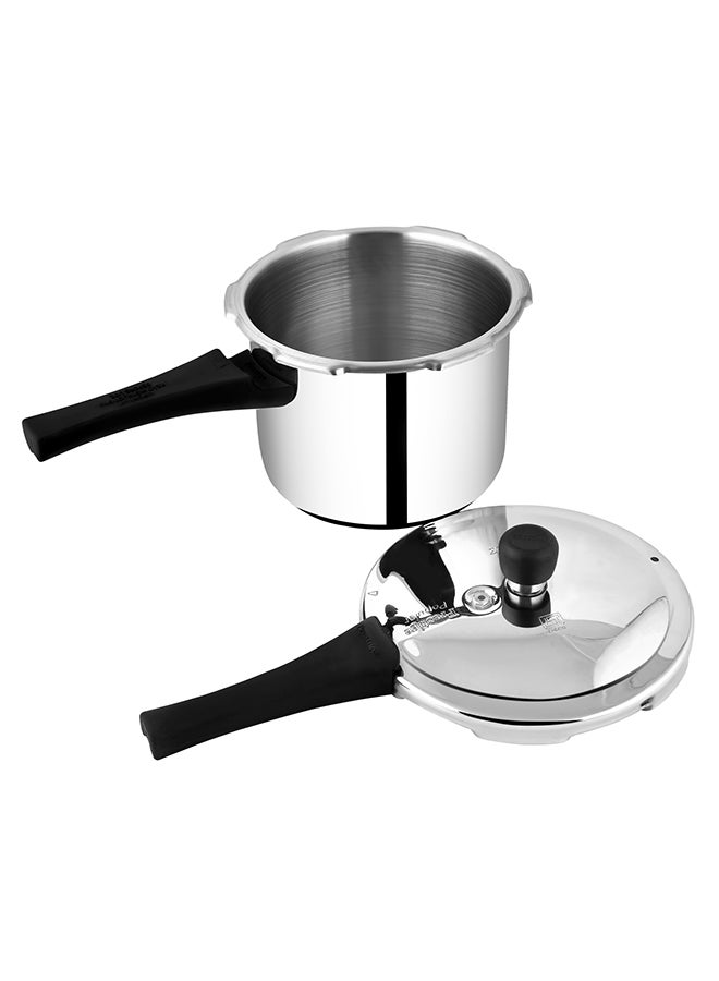Prestige - Popular Stainless Steel Pressure Cooker,Durable Induction Compatible Cooker with Polished Surface For Quick Heating Silver 3Liters - Image 1