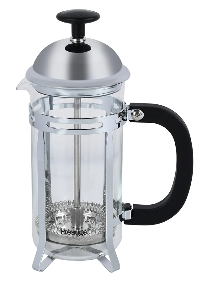 Prestige 3-Cup French Press Silver/Black/Clear 6.2x4x9inch