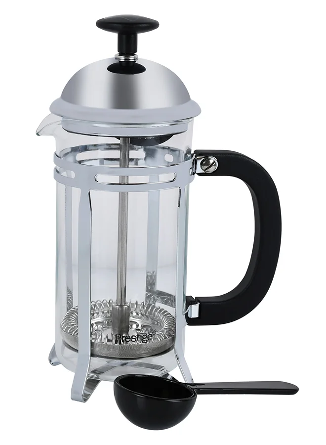 Prestige 3-Cup French Press Silver/Black/Clear 6.2x4x9inch