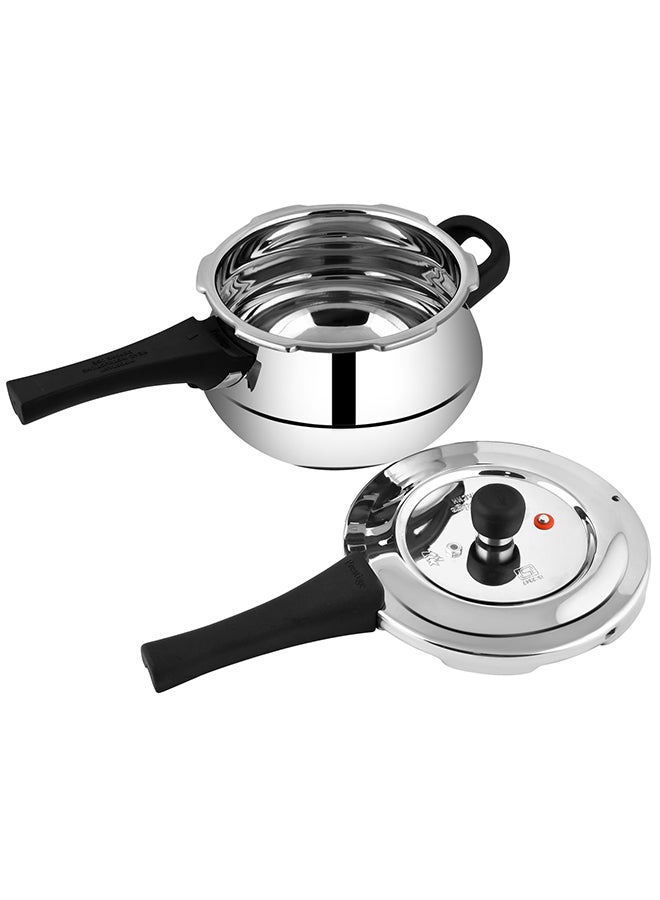 Prestige - Deluxe Alpha Svachh Stainless Steel Spillage Control Pressure Cooker Silver 3Liters - Image 1