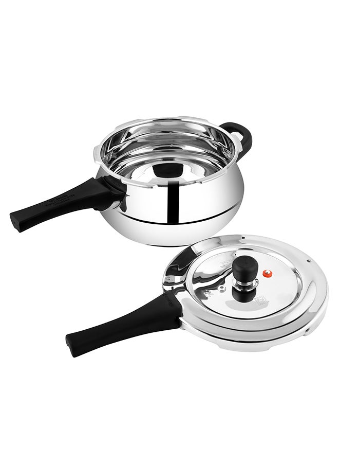 Prestige - Deluxe Alpha Svachh Handi Stainless Steel Pressure Cooker with Lid and Precision Weight Valve Stainless Steel 4Liters - Image 1