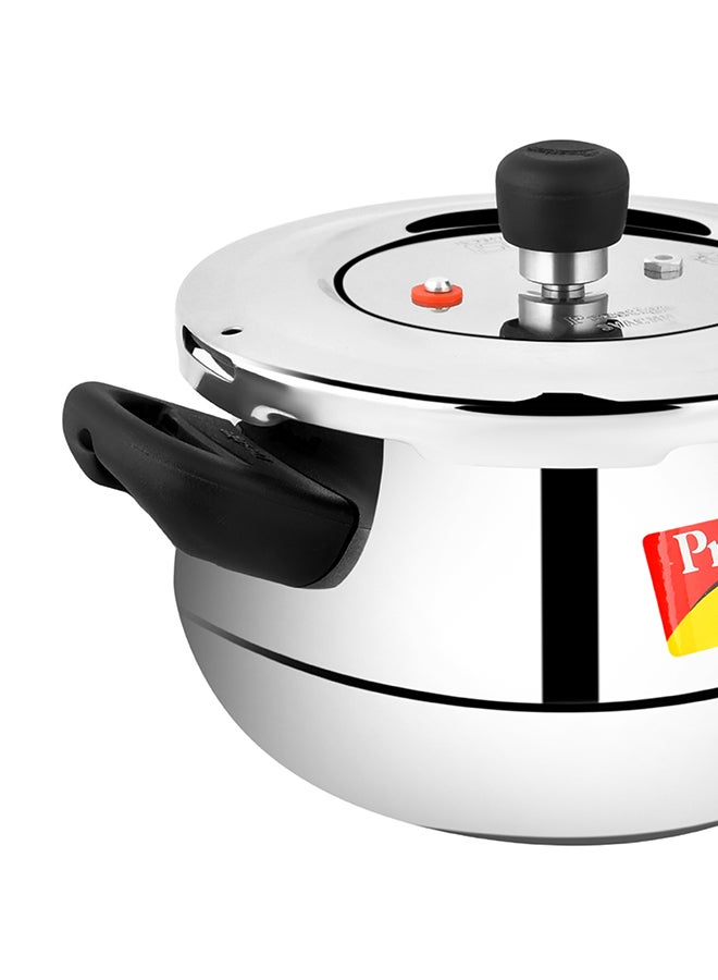 Prestige - Deluxe Alpha Svachh Handi Stainless Steel Pressure Cooker with Lid and Precision Weight Valve Stainless Steel 4Liters - Image 1