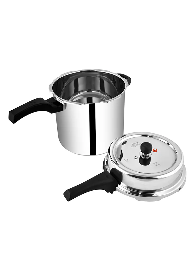 Prestige Stainless Steel  Deluxe Alpha Svachh Non-Stick Dishwasher Safe And Induction compatible Base Preesure Cooker With Outer Lid 10Liters