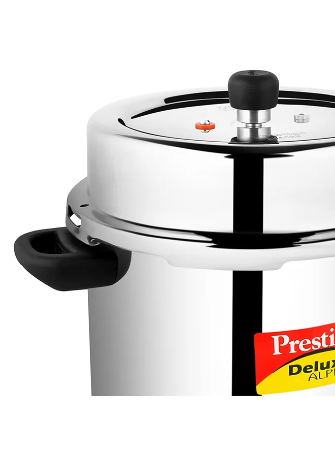 Prestige Stainless Steel  Deluxe Alpha Svachh Non-Stick Dishwasher Safe And Induction compatible Base Preesure Cooker With Outer Lid 10Liters