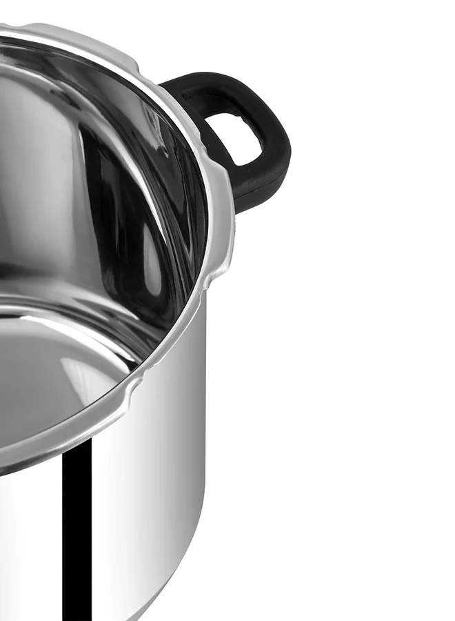 Prestige Stainless Steel  Deluxe Alpha Svachh Non-Stick Dishwasher Safe And Induction compatible Base Preesure Cooker With Outer Lid 10Liters