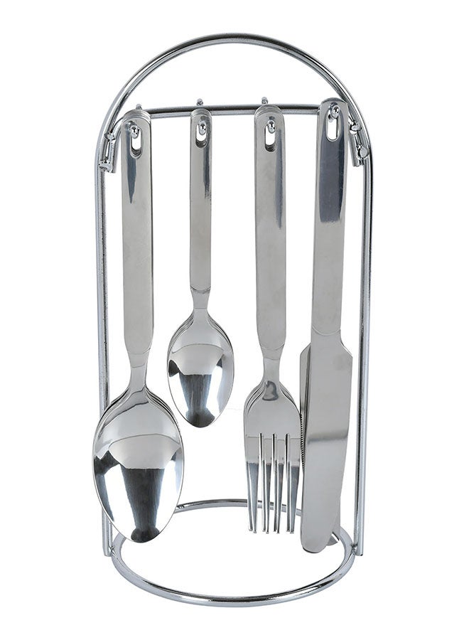 24-Piece Stainless Steel Cutlery Set Silver 24x13cm - v1663576163/N40027977A_1