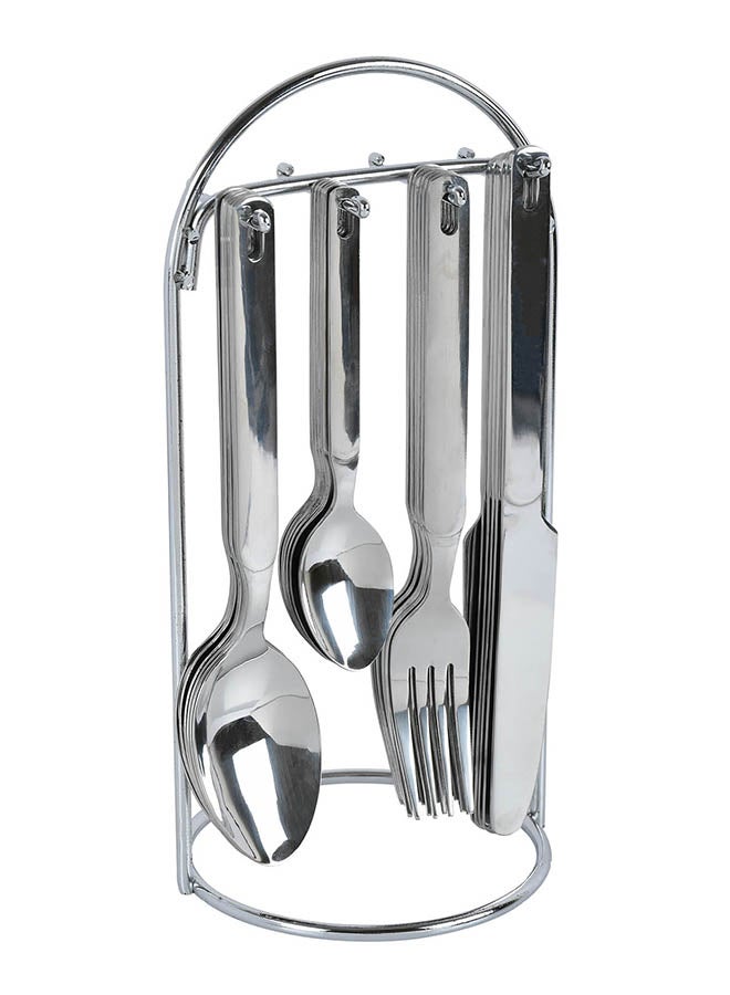 24-Piece Stainless Steel Cutlery Set Silver 24x13cm - v1663576163/N40027977A_2