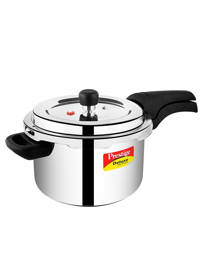 Prestige - Svachh Deluxe Alpha Stainless Steel Pressure Cooker Silver/Black 4Liters - Image 1
