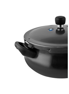 Prestige Deluxe Plus Hard Anodised Aluminium Pressure Cooker | With Lid |Curved Design|User Friendly Handles Black 5Liters  - Image 3