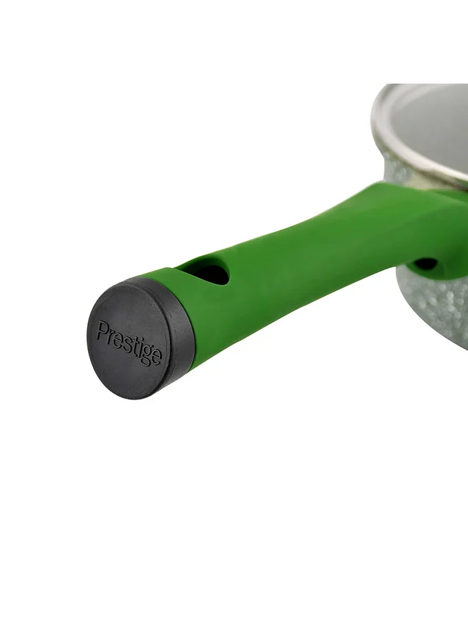 Prestige Granite Non-Stick Aluminium Sauce Pan With Lid Green 16cm