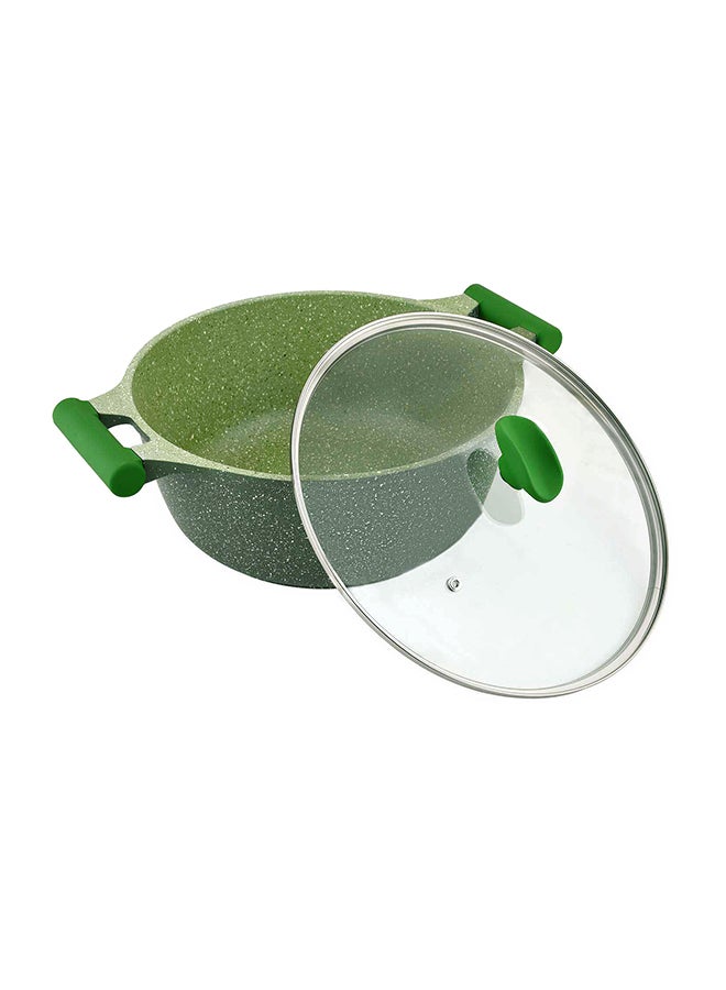 Prestige Granite Non-Stick Aluminium Sauce Pan With Lid Green 28cm  - Image 3
