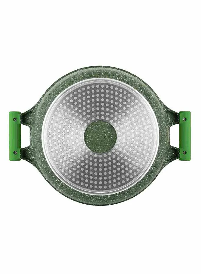 Prestige Granite Non-Stick Aluminium Sauce Pan With Lid Green 28cm