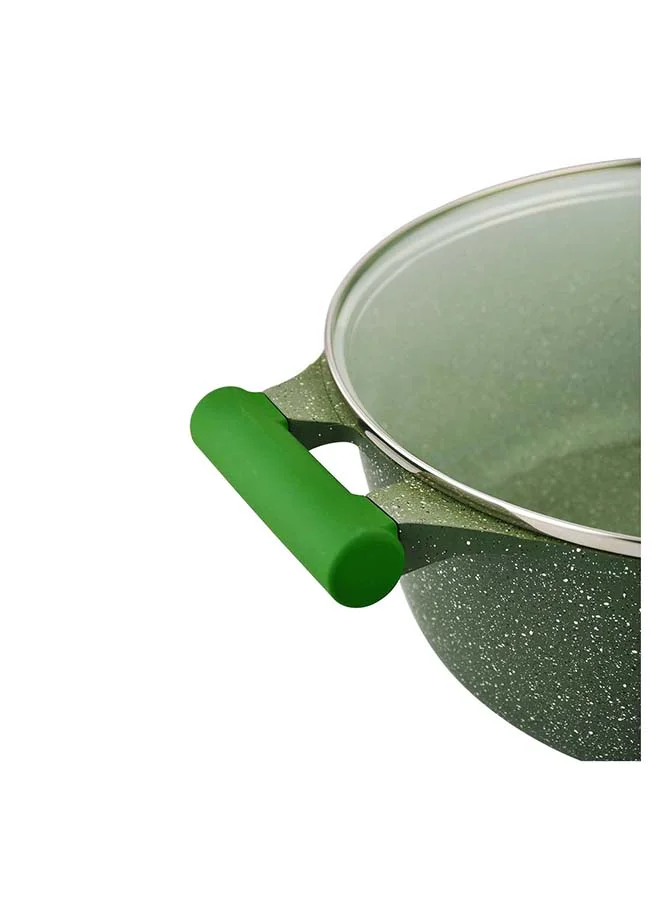 Prestige Granite Non-Stick Aluminium Sauce Pan With Lid Green 28cm