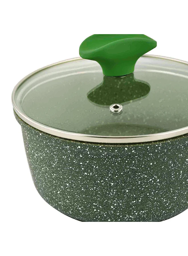 Prestige Granite Non-Stick Aluminium Sauce Pan With Lid Green 16cm