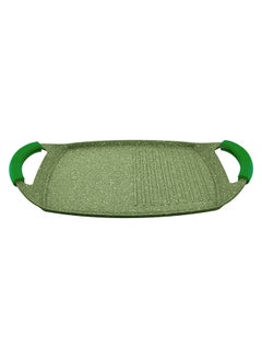 Granite Non-Stick Aluminium Two Handle Grill Pan Green 47cm