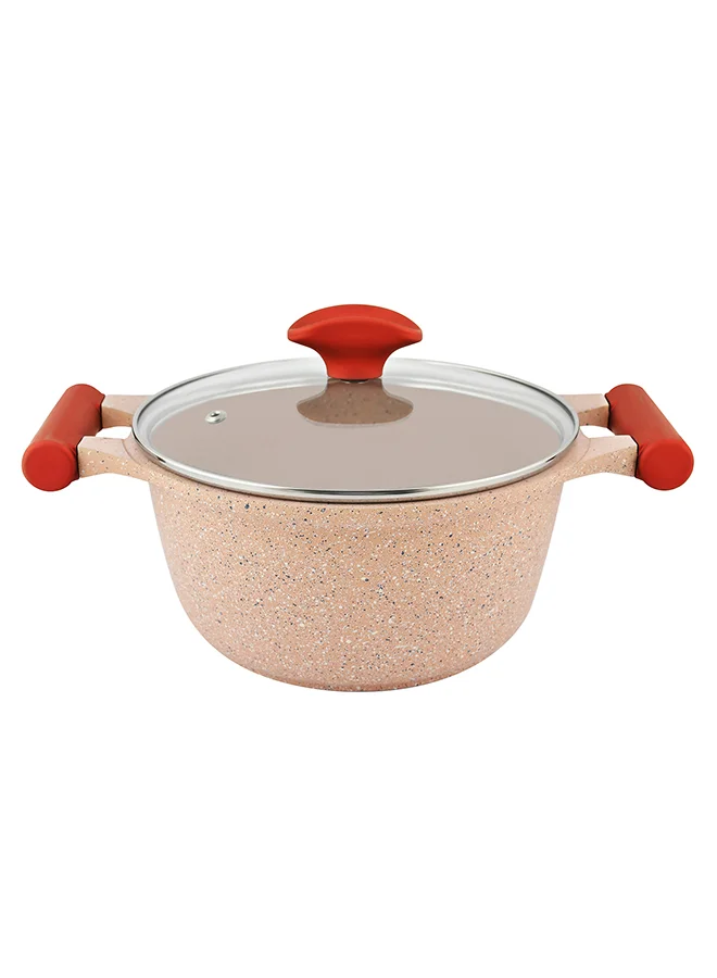 Prestige 7-Piece Granite Non-Stick Aluminium Essentials Cookware Set Pink