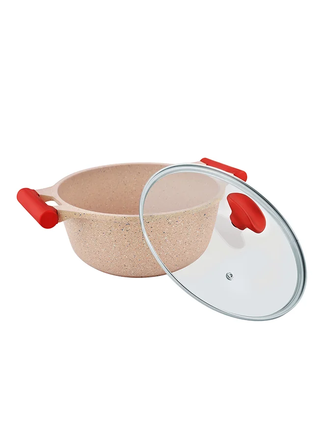Prestige 7-Piece Granite Non-Stick Aluminium Essentials Cookware Set Pink