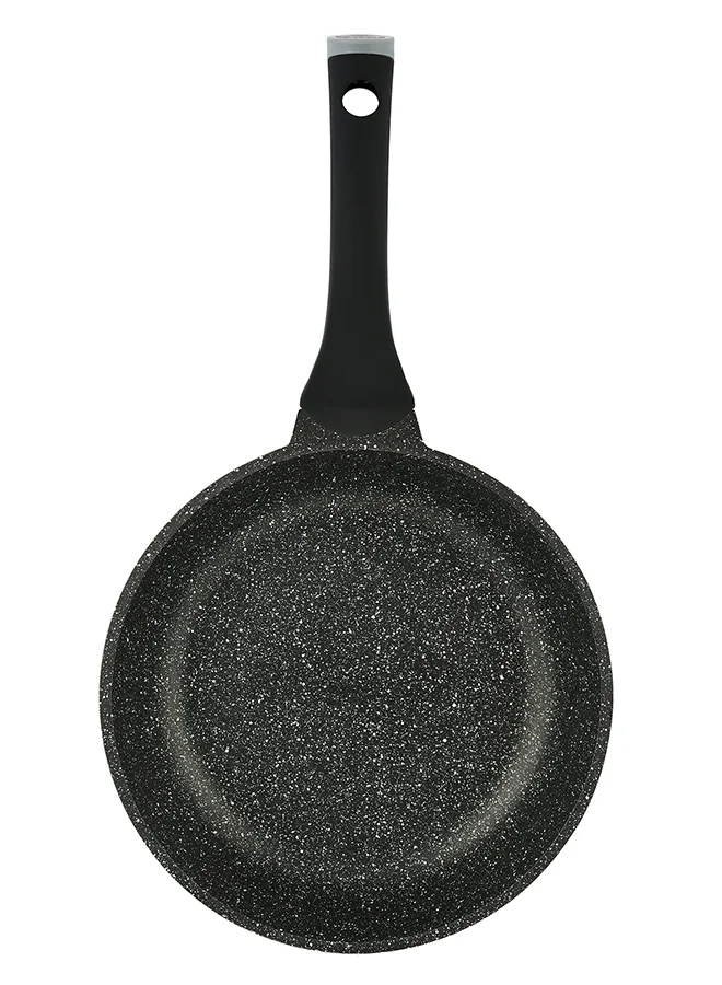 Prestige 12-Piece Granite Non-Stick Aluminium Essentials Induction Base Cookware Set Includes 1xCasserole With Lid 20cm, 1xCasserole With Lid 24 cm, 1xCasserole With Lid 26 cm, 1xCasserole With Lid 28 cm, 1xFrying Pan 24 cm, 3x Cooking Tool Black