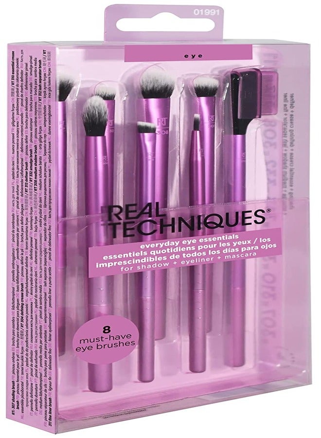 REAL TECHNIQUES - Real Techniques Enhanced Eye Set Eyeshadow & Eyeliner Makeup Brush Kit for Every Look Multicolour - Image 1