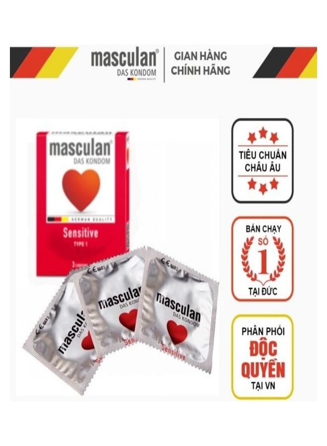 masculan 3-Pieces Sensitive Type 1 Condoms  - Image 3