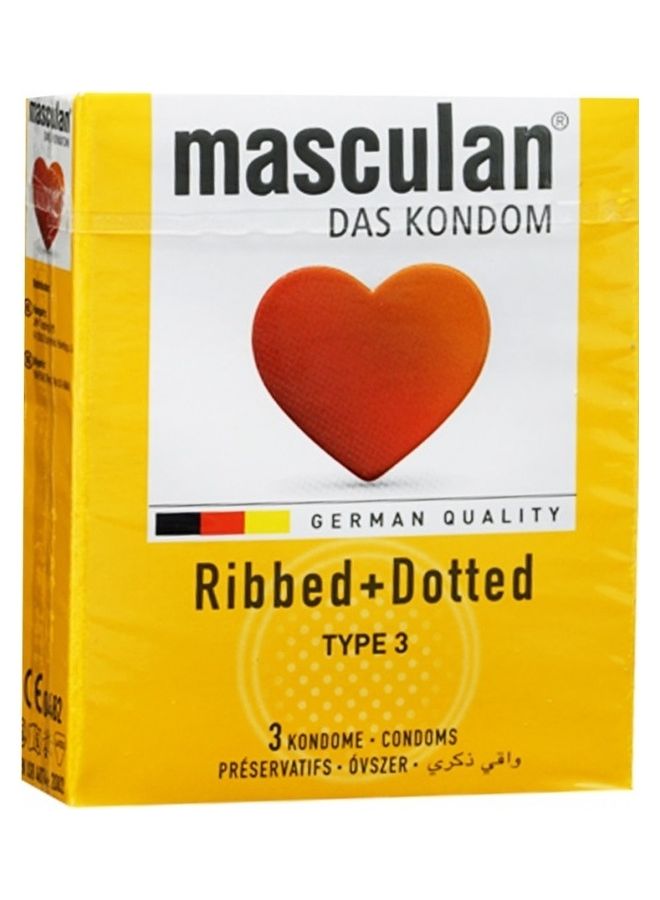 ماسكولان واق ذكري مضلع + محبب من 3 قطع - Image 1