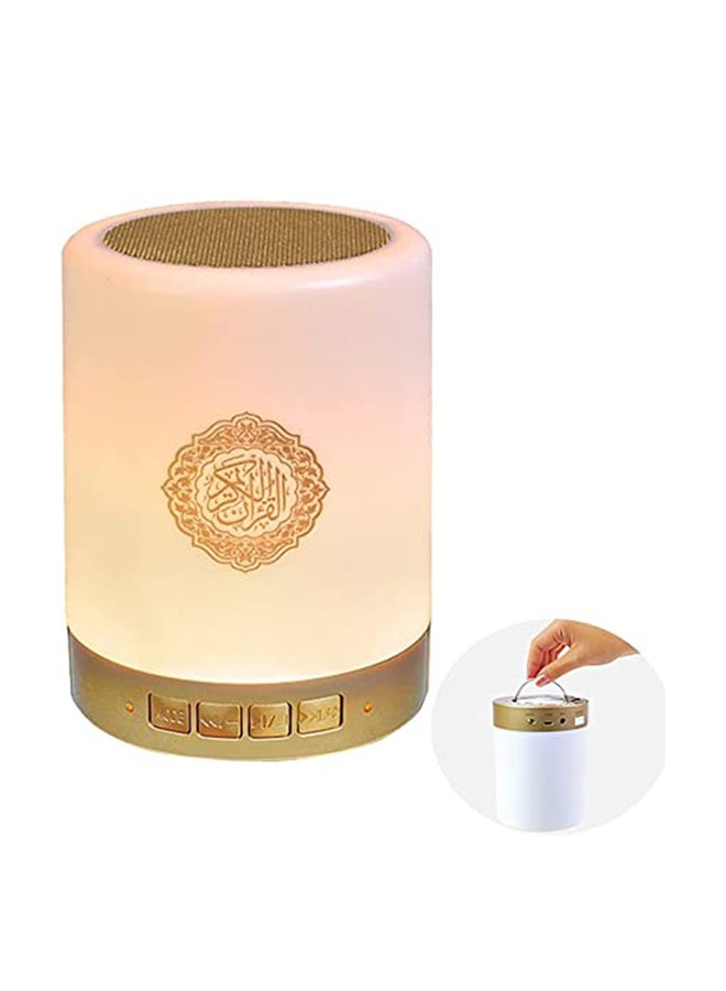 Generic Quran LED Lamp Bluetooth Speaker With Remote White/Gold  - Image 3