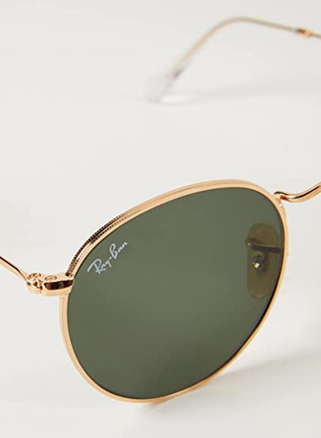 نظارة شمسية بإطار مستدير كامل الحواف - طراز 0RB3447 - مقاس العدسة: 50 مم - ذهبي للرجال