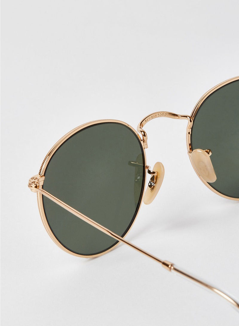 Ray-Ban Men's Full Rim Round Sunglasses - 0RB3447 - Lens Size: 50 mm - Gold  - Image 2