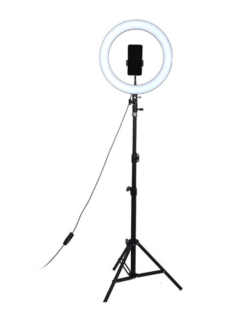 LED Photography Ring Light With Tripod Stand Black/White