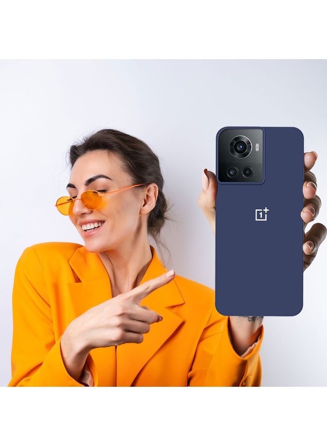 MARGOUN OnePlus 10R Silicone Case Liquid Gel Soft Ultra Slim Shockproof Back Cover Full Body Protection 6.7 inch Blue - Image 4