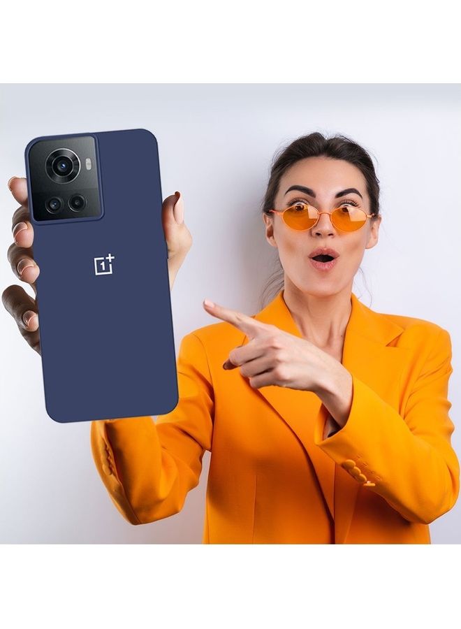 MARGOUN OnePlus 10R Silicone Case Liquid Gel Soft Ultra Slim Shockproof Back Cover Full Body Protection 6.7 inch Blue - Image 5