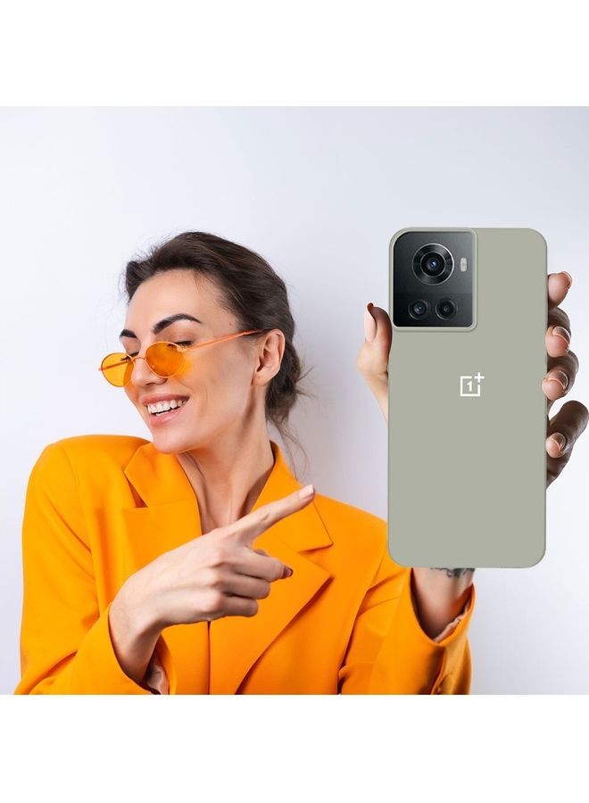 MARGOUN OnePlus 10R Silicone Case Liquid Gel Soft Ultra Slim Shockproof Back Cover Full Body Protection 6.7 inch Grey - Image 4